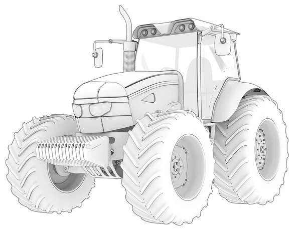 Large Tractor Isolated Background Rendering Illustration — Stock Photo, Image