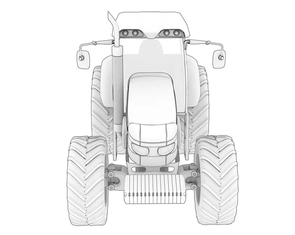 Gran Tractor Aislado Fondo Representación Ilustración —  Fotos de Stock