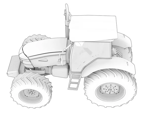 Large Tractor Isolated Background Rendering Illustration — Stock Photo, Image
