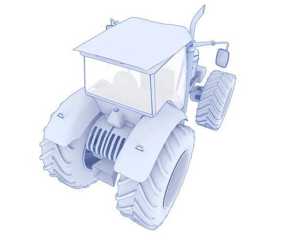 Gran Tractor Aislado Fondo Representación Ilustración —  Fotos de Stock