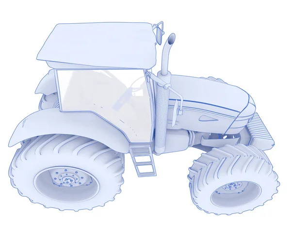 Gran Tractor Aislado Fondo Representación Ilustración —  Fotos de Stock