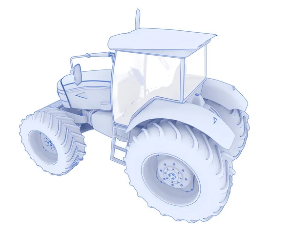 Большой Трактор Изолирован Заднем Плане Рендеринг Иллюстрация — стоковое фото