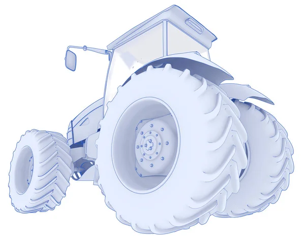 Gran Tractor Aislado Fondo Representación Ilustración — Foto de Stock