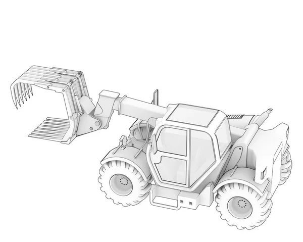 Forest Machine Isolated Background Rendering Illustration — Zdjęcie stockowe