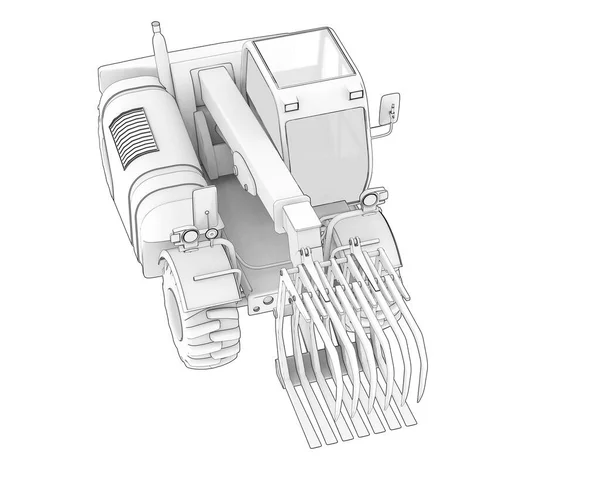 Forest Machine Isolated Background Rendering Illustration — Zdjęcie stockowe