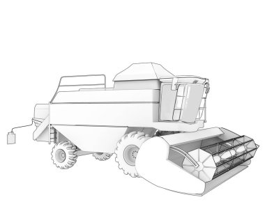 Hasatçı arka planda izole edilmiş. 3d görüntüleme - illüstrasyon