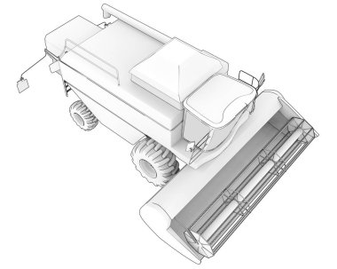 Hasatçı arka planda izole edilmiş. 3d görüntüleme - illüstrasyon