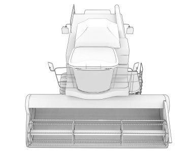 Hasatçı arka planda izole edilmiş. 3d görüntüleme - illüstrasyon