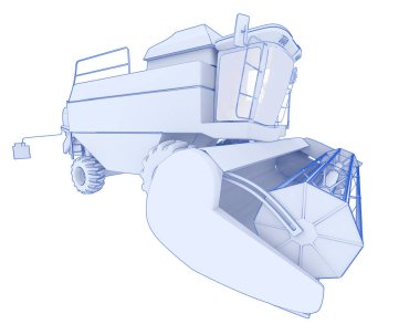 Hasatçı arka planda izole edilmiş. 3d görüntüleme - illüstrasyon