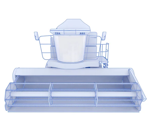 Cosechadora Aislada Sobre Fondo Representación Ilustración — Foto de Stock