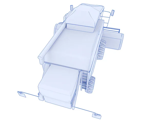 Cosechadora Aislada Sobre Fondo Representación Ilustración — Foto de Stock