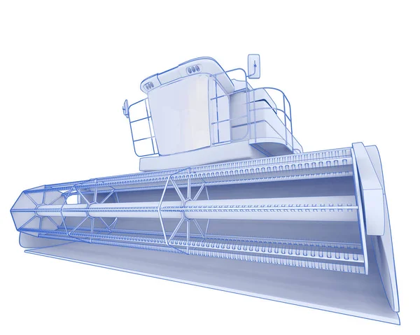 Cosechadora Aislada Sobre Fondo Representación Ilustración — Foto de Stock