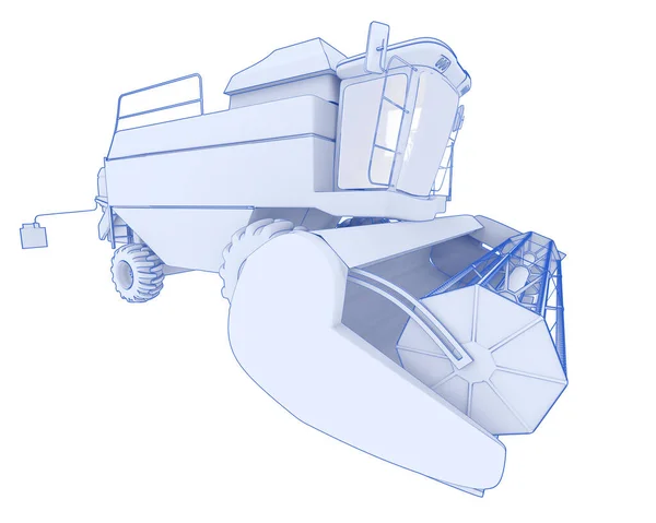 收获者在背景上被隔离 3D渲染 — 图库照片