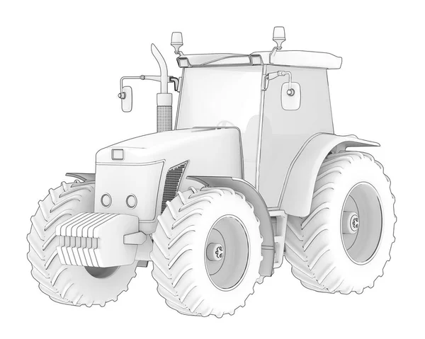 Grote Tractor Geïsoleerd Achtergrond Weergave Illustratie — Stockfoto