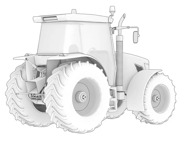 Big Tractor Isolated Background Rendering Illustration — Stock Photo, Image