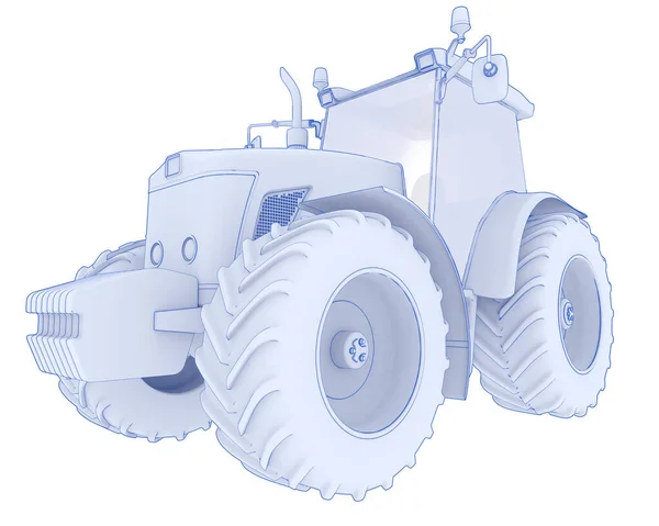 Big Tractor Isolated Background Rendering Illustration — Stock Photo, Image