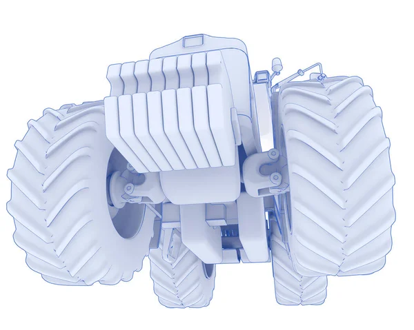 Grote Tractor Geïsoleerd Achtergrond Weergave Illustratie — Stockfoto