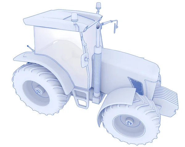 Grote Tractor Geïsoleerd Achtergrond Weergave Illustratie — Stockfoto