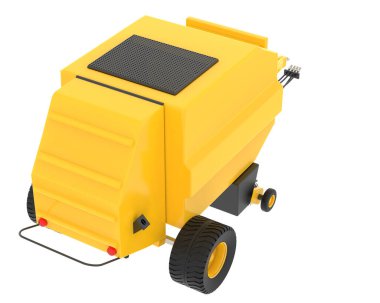 Arka planda ziraat karavanı var. 3d görüntüleme - illüstrasyon