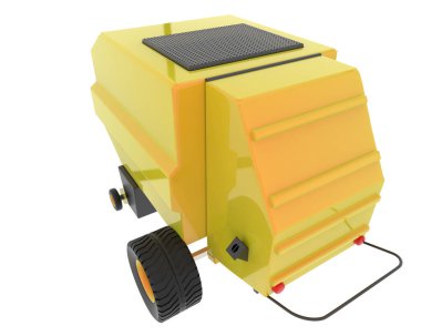 Arka planda ziraat karavanı var. 3d görüntüleme - illüstrasyon