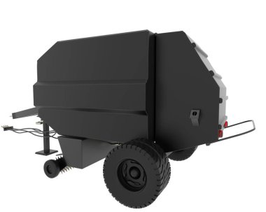 Arka planda ziraat karavanı var. 3d görüntüleme - illüstrasyon