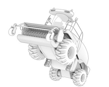 Hasatçı arka planda izole edilmiş. 3d görüntüleme - illüstrasyon
