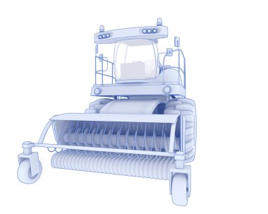 Hasatçı arka planda izole edilmiş. 3d görüntüleme - illüstrasyon