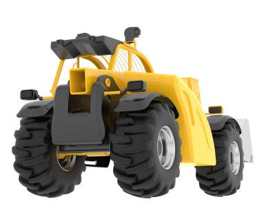 Çok yönlü kazıcı arka planda izole edildi. 3d görüntüleme - illüstrasyon