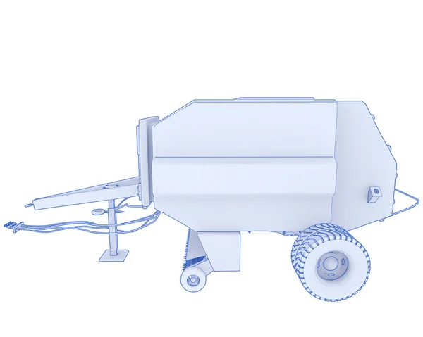 農業用トレーラーはバックグラウンドで隔離されている 3Dレンダリング イラスト — ストック写真