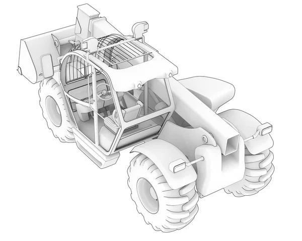 Ευέλικτος Εκσκαφέας Απομονωμένος Στο Βάθος Απόδοση Εικονογράφηση — Φωτογραφία Αρχείου