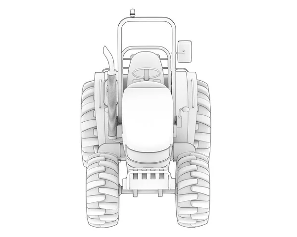Traktor Kecil Terisolasi Latar Belakang Ringkasan Ilustrasi — Stok Foto