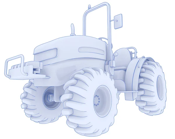 Маленький Трактор Изолирован Заднем Плане Рендеринг Иллюстрация — стоковое фото