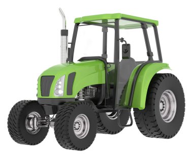 Medium farming tractor isolated on background. 3d rendering - illustration clipart