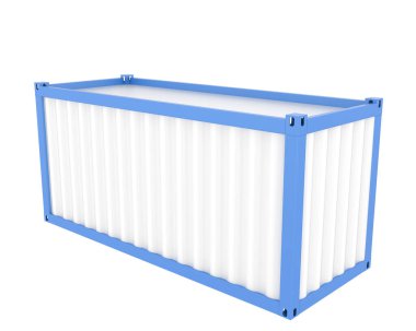 Konteynır arka planda izole edildi. 3d görüntüleme - illüstrasyon