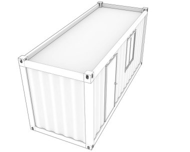 Konteynır arka planda izole edildi. 3d görüntüleme - illüstrasyon