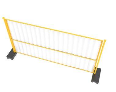 İnşaat alanı çitleri arka planda izole edilmiş. 3d görüntüleme - illüstrasyon