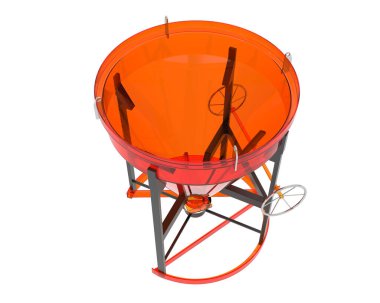 Arka planda beton karıştırıcı izole edildi. 3d görüntüleme - illüstrasyon