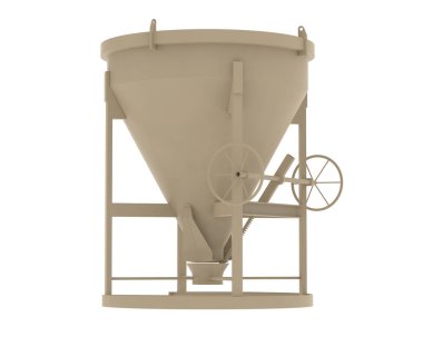 Arka planda beton karıştırıcı izole edildi. 3d görüntüleme - illüstrasyon