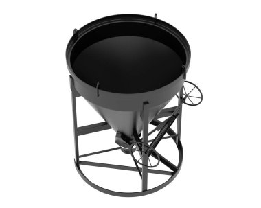 Arka planda beton karıştırıcı izole edildi. 3d görüntüleme - illüstrasyon