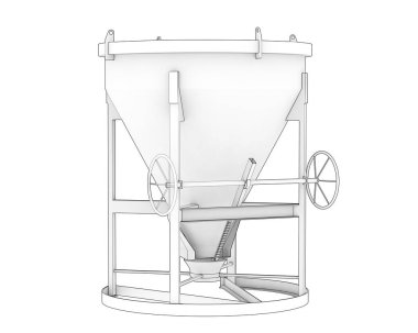 Arka planda beton karıştırıcı izole edildi. 3d görüntüleme - illüstrasyon