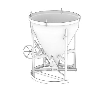 Arka planda beton karıştırıcı izole edildi. 3d görüntüleme - illüstrasyon