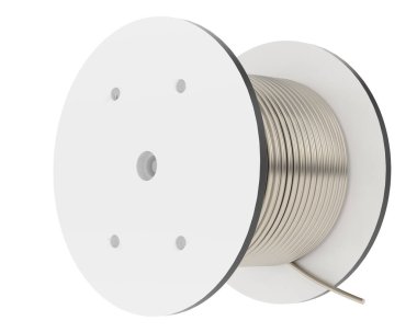 Kablo rulosu arka planda izole edildi. 3d görüntüleme - illüstrasyon