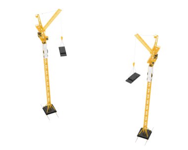 Crane arka planda izole edilmiş. 3d görüntüleme - illüstrasyon