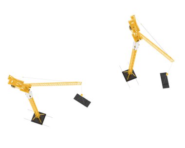 Crane arka planda izole edilmiş. 3d görüntüleme - illüstrasyon