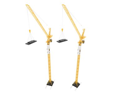 Crane arka planda izole edilmiş. 3d görüntüleme - illüstrasyon