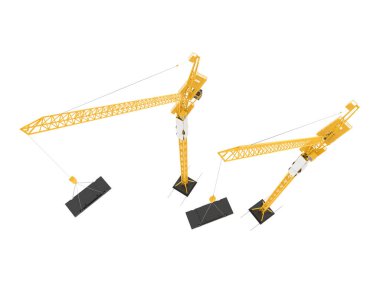 Crane arka planda izole edilmiş. 3d görüntüleme - illüstrasyon