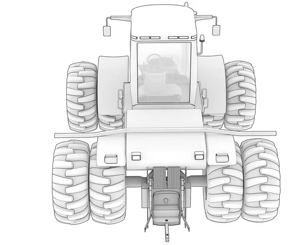 Großer Traktor Isoliert Hintergrund Darstellung Illustration — Stockfoto