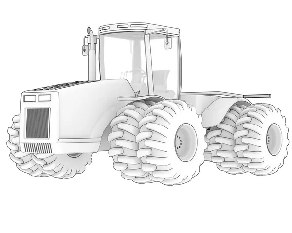 Large Tractor Isolated Background Rendering Illustration — Stock Photo, Image