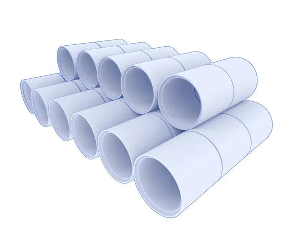 Construction Pipes Isolated Background Rendering Illustration — Stock Photo, Image