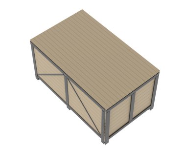 Arka planda izole edilmiş sanayi nakliye kutusu. 3d görüntüleme - illüstrasyon